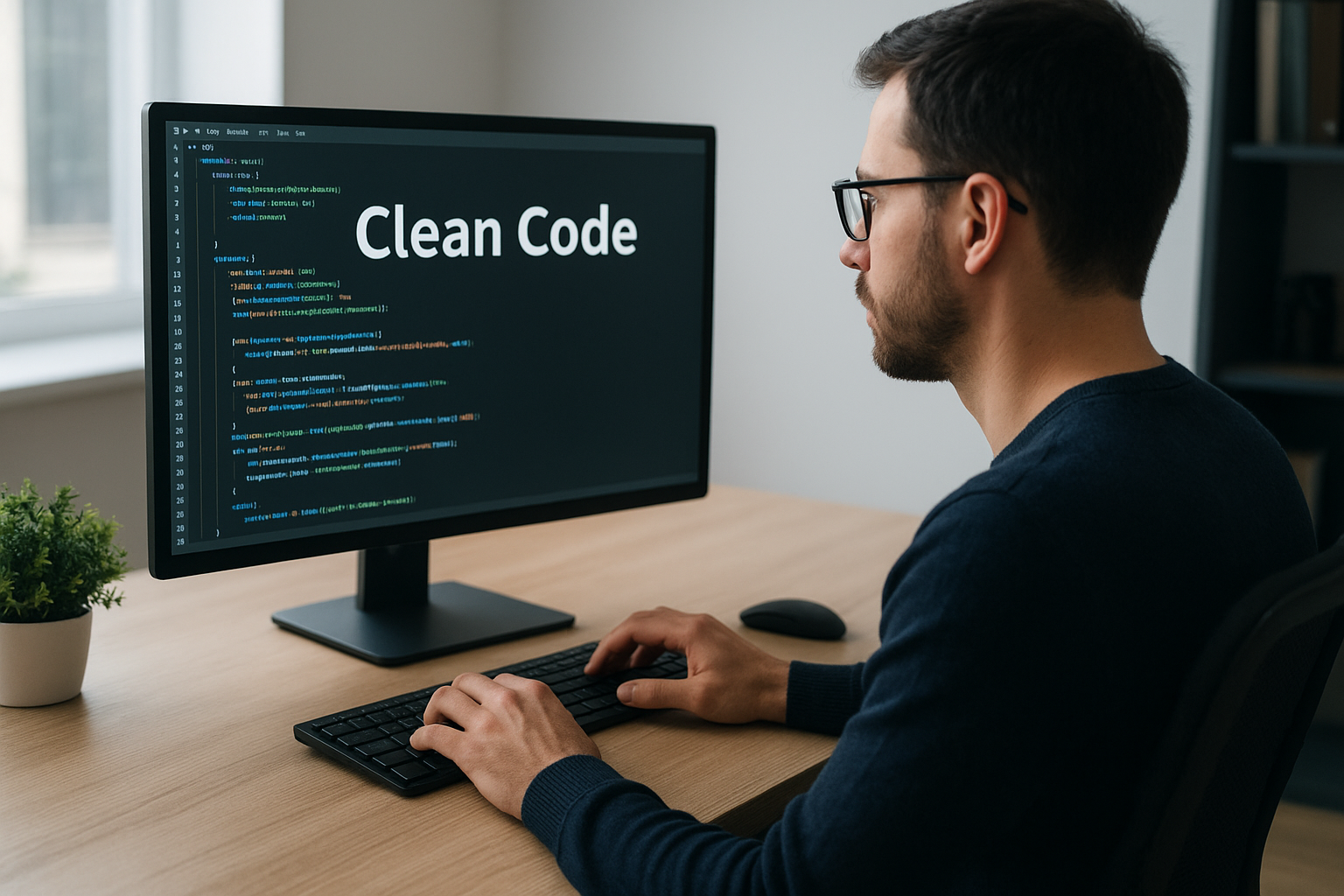 Desenvolvedor escrevendo código limpo seguindo boas práticas de programação