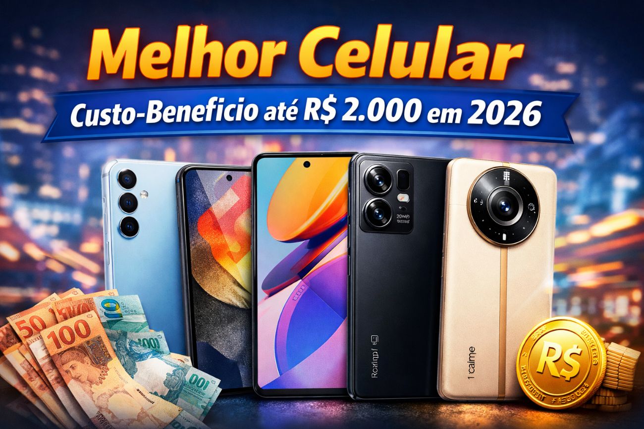 Melhor celular custo-benefício até R$ 2.000 em 2026